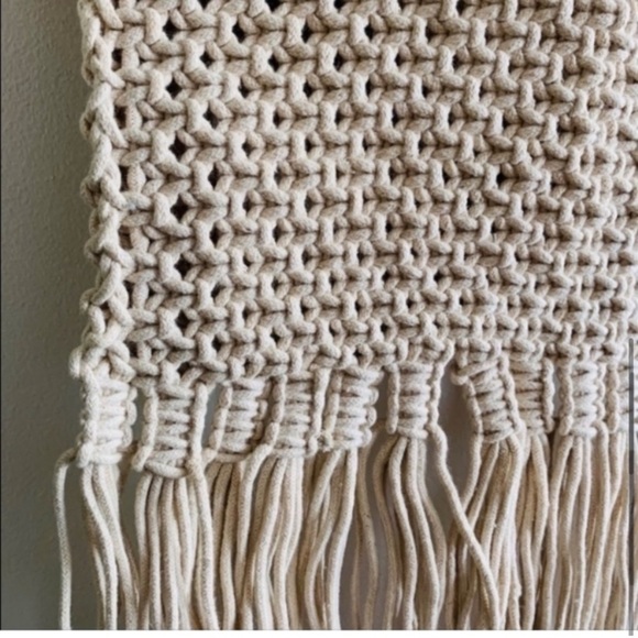 NEW Boho Chic Macrame Woven Shoulder Fringe Shopper Tote Bag - Picture 10 of 16